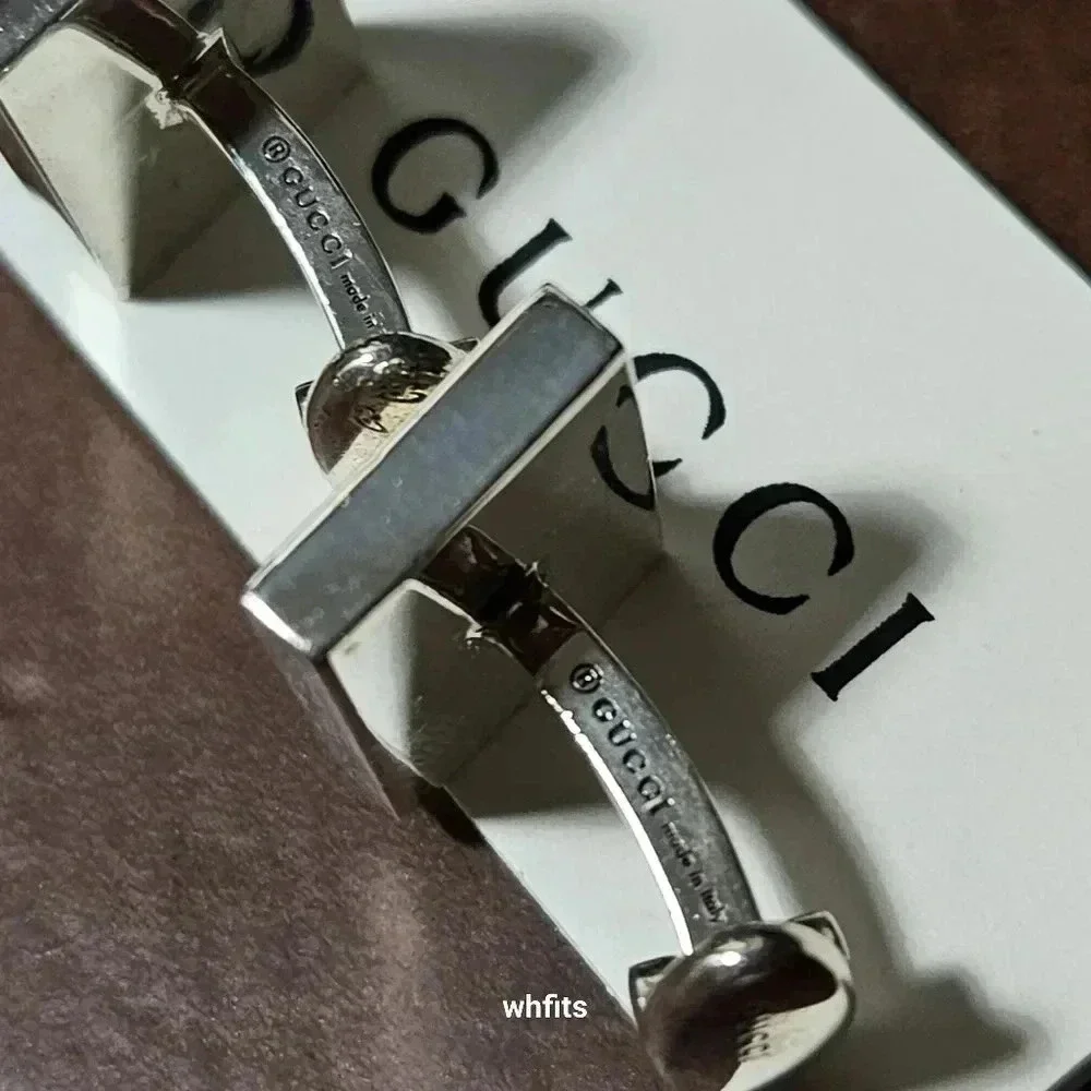 Gucci 925 Sterling Silver GG Skull Cufflinks
